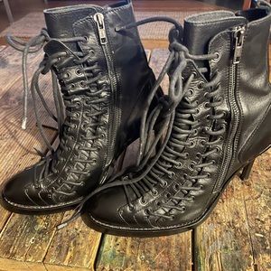Ann Demeulemeester Triple Lace Stiletto Bootie